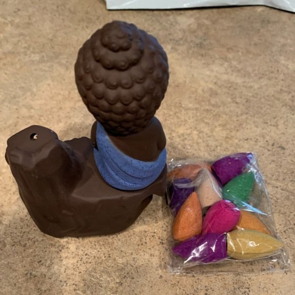 ONLY 1 LEFT! Little Buddha Monk Incense Burner - Picture 8 of 8